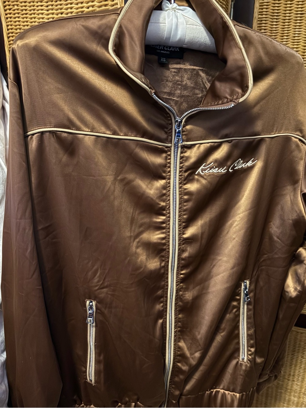 Keiser Clark LA Brown Satin Track Jacket XS